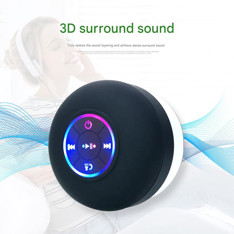 Large suction cup Bluetooth speaker LED light luminous waterproof bathroom Bluetooth speaker